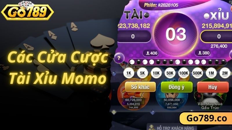 Các cửa đặt cược game tài xỉu momo hấp dẫn nhất